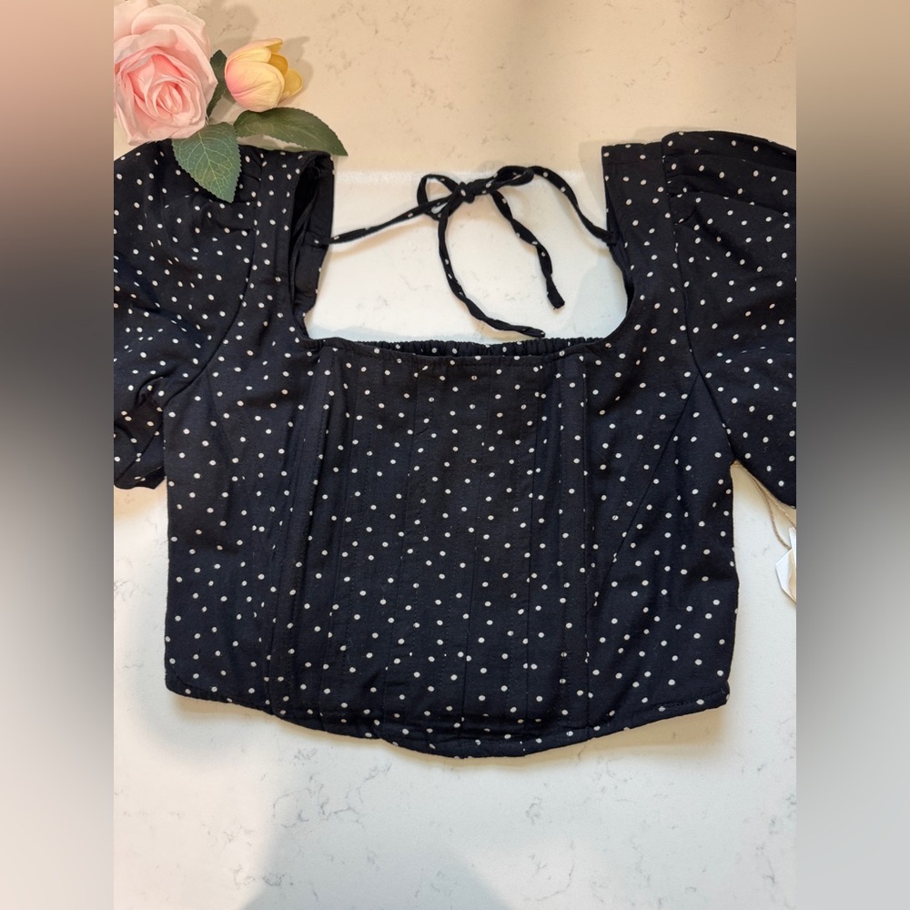 Elegant Black Polka Dot Blouse
